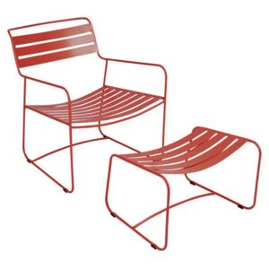 Surprising Lounger Set armchair & footrest - With footrest by Fermob Red