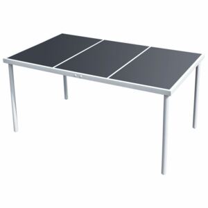 VidaXL Garden Table 150x90x74 cm Black Steel