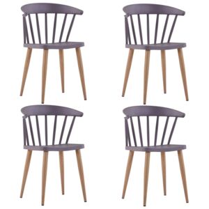 VidaXL Dining Chairs 4 pcs Grey Plastic