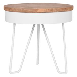 LABEL51 Corner Table Saran 44x44x43 cm Wood/White
