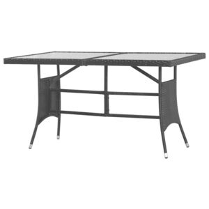 VidaXL Garden Table Black 140x80x74 cm Poly Rattan