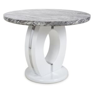 Neppa Round Marble Effect Grey/White Dining Table