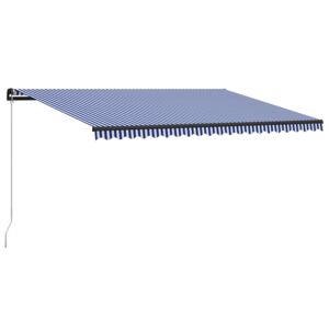 VidaXL Manual Retractable Awning 500x300 cm Blue and White