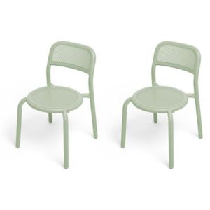 Toní Stacking chair - / Set of 2 - Perforated aluminium by Fatboy Green