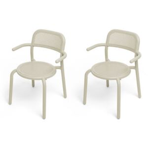 Toní Stackable armchair - / Set of 2 - Perforated aluminium by Fatboy Beige