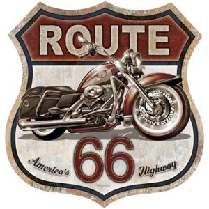 Metal sign Rout 66 Bike, (28 x 28 cm)
