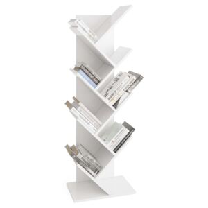FMD Standing Geometric Bookshelf White