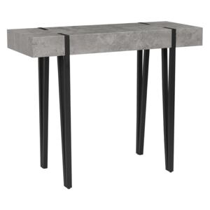 Console Table Light Grey Top Black Metal Hairpin Legs 100 x 40 cm Rectangular Industrial Style Beliani