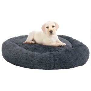 Washable Dog & Cat Cushion Dark Grey 90x90x16 cm Plush