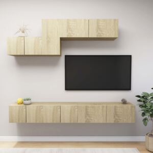 6 Piece TV Cabinet Set Sonoma Oak Chipboard