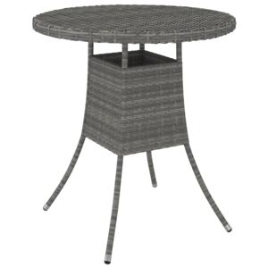 Garden Table Grey 70x70x73 cm Poly Rattan