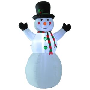 HOMCOM 1.8m Inflatable Snowman Decoration, Polyester-White
