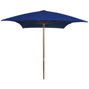 VidaXL Outdoor Parasol with Wooden Pole Blue 200x300 cm