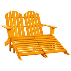 2-Seater Garden Adirondack Chair&Ottoman Fir Wood Orange