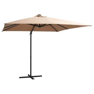 VidaXL Cantilever Umbrella with LED lights and Steel Pole 250x250 cm Taupe