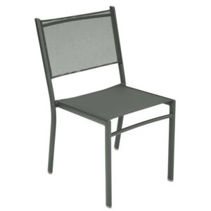 Costa Stacking chair - / Cloth seat by Fermob Green/Grey