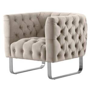Grosvenor Armchair - Taupe - Brushed Silver