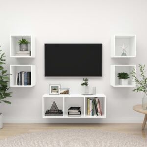 VidaXL 5 Piece TV Cabinet Set White Chipboard