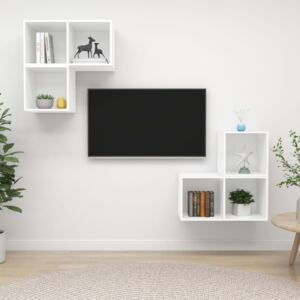 VidaXL 4 Piece TV Cabinet Set White Chipboard