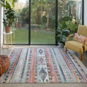Soft Abstract Tribal Multicolour Living Room Rug | Osbourne