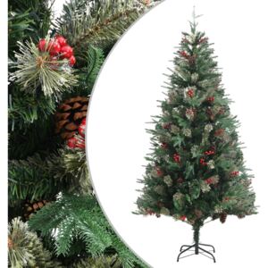 Christmas Tree with Pine Cones Green 225 cm PVC&PE