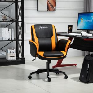 Vinsetto PU Leather Upholstered Gaming Chair Yellow/Black