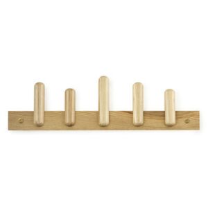 Play Wall coat rack - 5 hook by Normann Copenhagen Grey/Natural wood