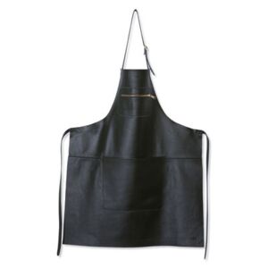 Apron - leather / Zipped pocket by Dutchdeluxes Black