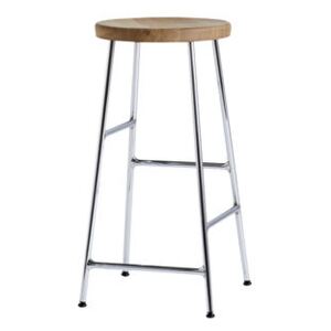 Cornet Bar stool - / H 65 cm - Wood & metal by Hay Natural wood/Metal