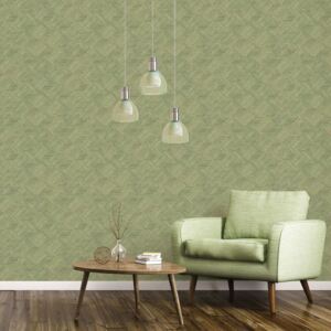 Evergreen Wallpaper Wicker Natural Green