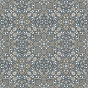 Homestyle Wallpaper Portugese Tiles Brown and Blue