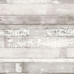 Homestyle Wallpaper Wood Off-white and Grey