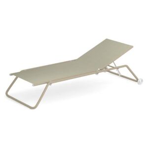 Snooze Multi-position sun lounger - / Stackable - Casters by Emu Beige