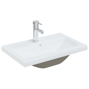 VidaXL Built-in Basin with Faucet 61x39x18 cm Ceramic White