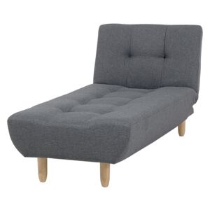Chaise Lounge Grey Fabric Upholstery Light Wood Legs Scandinavian Style Beliani