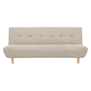 Sofa Beige Fabric Upholstery Light Wood Legs 3 Seater Scandinavian Style Beliani