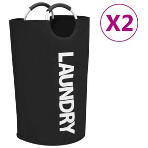 VidaXL Laundry Sorter 2 pcs Black
