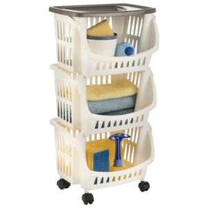 VidaXL Kitchen Trolley White and Taupe