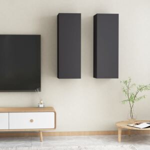 VidaXL TV Cabinets 2 pcs Grey 30.5x30x90 cm Chipboard