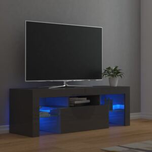 VidaXL TV Cabinet with LED Lights High Gloss Grey 120x35x40 cm