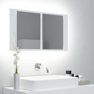 VidaXL LED Bathroom Mirror Cabinet White 80x12x45 cm