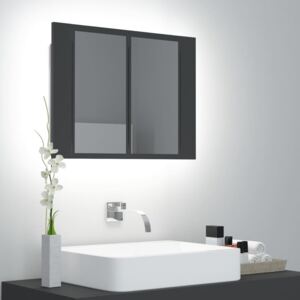 VidaXL LED Bathroom Mirror Cabinet Grey 60x12x45 cm
