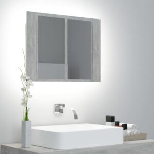VidaXL LED Bathroom Mirror Cabinet Concrete Grey 60x12x45 cm