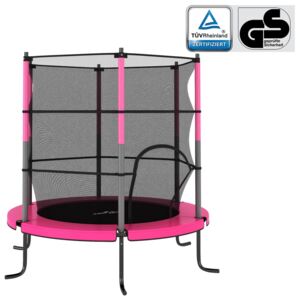 VidaXL Trampoline with Safety Net Round 140x160 cm Pink
