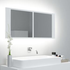 VidaXL LED Bathroom Mirror Cabinet White 100x12x45 cm