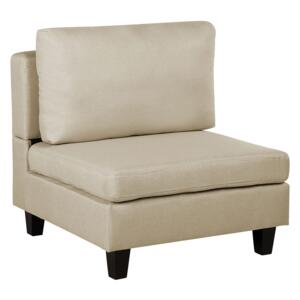 1-Seat Section Beige Fabric Upholstered Armchair Module Piece Beliani