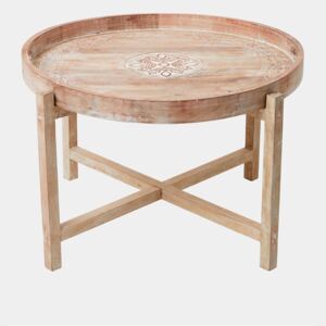 Mandala Wooden Coffee Table - natural wood