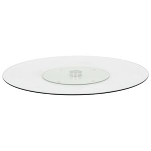VidaXL Rotating Serving Plate Transparent 60 cm Tempered Glass