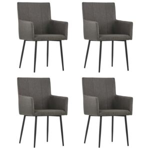 VidaXL Dining Chairs with Armrests 4 pcs Taupe Fabric