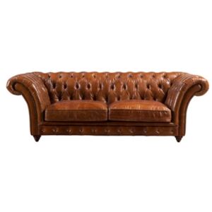 Dover Chesterfied Vintage 3 Seater Distressed Leather Sofa